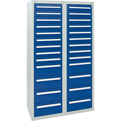 Stumpf Schubladenschrank Serie T-100/35-4, 26 Schubladen enzianblau (18x100, 8x200mm) (1/3)