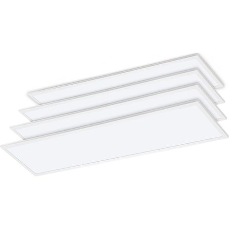 Arum Lighting – Lot de 4 dalles LED 40W 1200 x 300 mm – Blanc neutre 4000K – Allumage instantané – Flux lumineux 4000 lumens