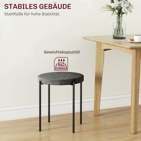 Lot de 4 tabourets de bar empilables, revêtement velours, capacité 100 kg, piètement acier, 41,5 x 41,5 x 46 cm, gris anthracite (1/4)