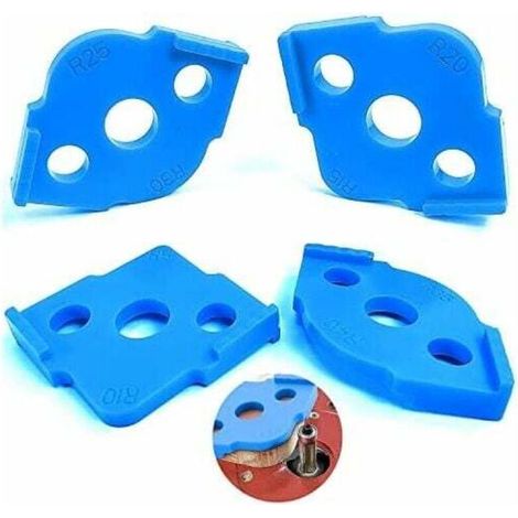 Lot de 4 Gabarits pour Défonceuse R5-R40, Guide de Routage Demi-Cercle en ABS pour Coins Arrondis, Accessoires Menuiserie Bois (1/4)