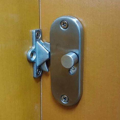 Serrure de porte coulissante Porte mobile à 90 degrés, boucle à angle droit, serrure de confidentialité, serrure de porte coulissante et serrure à pêne, serrure à came (1 serrure) (1/5)