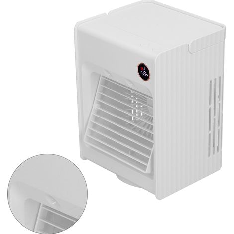 Ventilateur Brumisateur 2 en 1 avec Lumière, Refroidisseur d'Air USB de Bureau, Oscillant, Silencieux, Réservoir 300ml, Blanc (1/4)