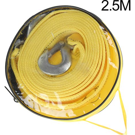 Sangle de remorquage remorque pour voiture 2,5 m / 8,2 pi avec crochets, câble d'urgence robuste (1/4)