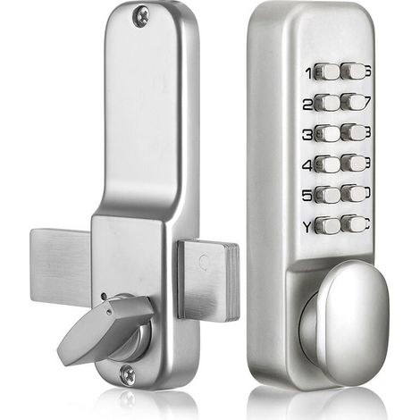 Digitales Zahlenschloss – Chrom – Wasserdicht – Zahlenschlossknopf – mit Schlüssel – Silber (1/4)