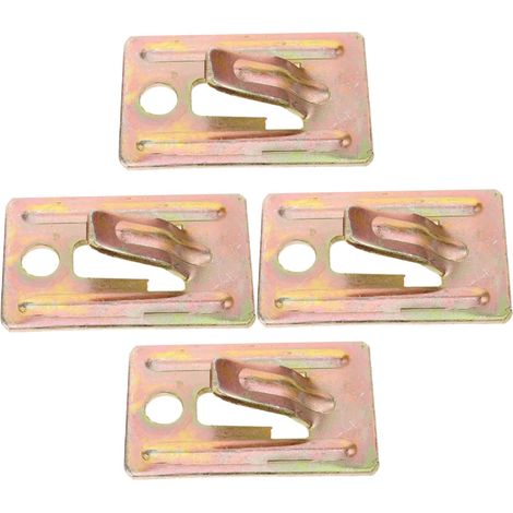 4Pcs Wall Mounted Heater and Radiator Bracket, Heavy Duty Steel Mounting Plates with Hooks, Heavy Load Mounting Kit for Kitchen and Bathroom (8 x 5 cm, Gold) (1/5)
