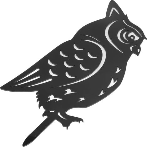 Carte décorative hibou de jardin, silhouette de hibou en acrylique, piquets pour cour extérieure et pelouse (1/5)