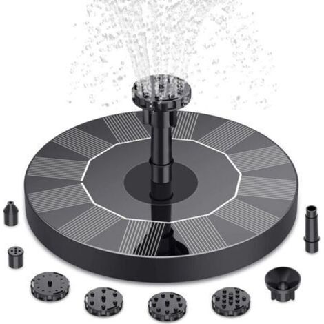 Floating Outdoor Solar Fountain Pond Solar Pump with 6 Nozzles, Solar Fountain for Gardens, Bird Baths, Ponds--TRIMEC (1/5)