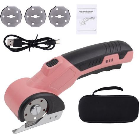 Ciseaux électriques sans fil 3,6 V rechargeables pour boîte en carton, coupe-tissu, avec lame de rechange, verrouillage de sécurité, lumière LED pour cuir, tapis, plastique, coupe, couture, projet d'a (1/5)