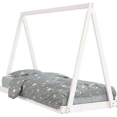 Lit Simple,Lit enfant,Cadre de lit pour enfants blanc 80x200 cm bois de pin massif CFW9648467 (1/5)