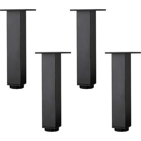 GENERIC-Pieds de meuble réglables en aluminium noir mat – Hauteur ajustable 5-35cm – Charge max 300kg – Base antidérapante pour salle de bain et cuisine – (1/5)