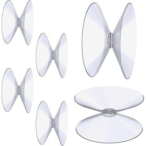 Ventouses Double Face, 6 Pices 4 cm Ventouses Transparentes, Extra Fortes PVC Plastique Suspension Rideau Isolant Ventouse pour Miroir De Table En Verre, Miroir de fentre de salle