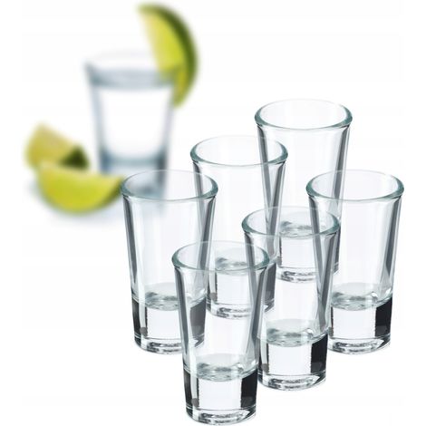 KADAX 6er-Set Schnapsgläser – spülmaschinenfest – 25 ml – bleifreies, klares Glas – für Wodka, Likör (1/5)