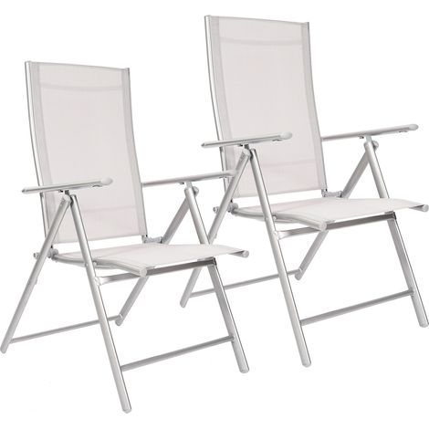Coppia Da 2 Sedie Sdraio Pieghevoli Da Giardino Con Schienale Reclinabile In Acciaio Inox Tessuto Traspirante Resistenti All'Acqua Colore Grigio Sedia Terrazzo Poltrona Design Moderno (1/5)