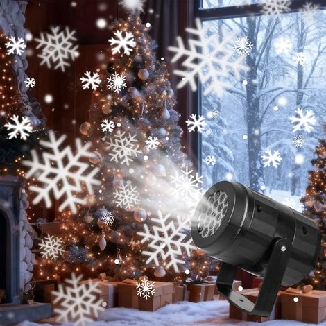 Weihnachtsschneeflocken-Projektorlicht, LED-Projektorlampe für den Außenbereich, dekorative Beleuchtung für Haus, Garten, Partys, Clubs und Landschaftsgestaltung. (1/4)