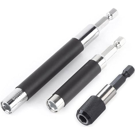 Lot de 3 porte-embouts à changement rapide magnétique - Extension de tige hexagonale 1/4" - Support de mandrin pour vis, écrous (1/5)