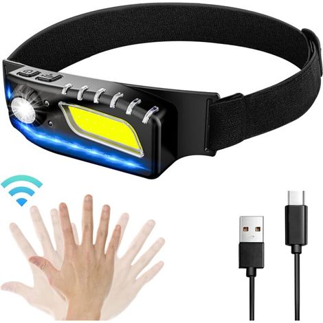 Lampada frontale ricaricabile, lampada frontale da corsa ultra potente, lampada frontale USB Lumix da 1500 lumen a 6 modalità per la lettura dei bambini, lampada frontale rossa COB per pesca/campeggio (1/3)