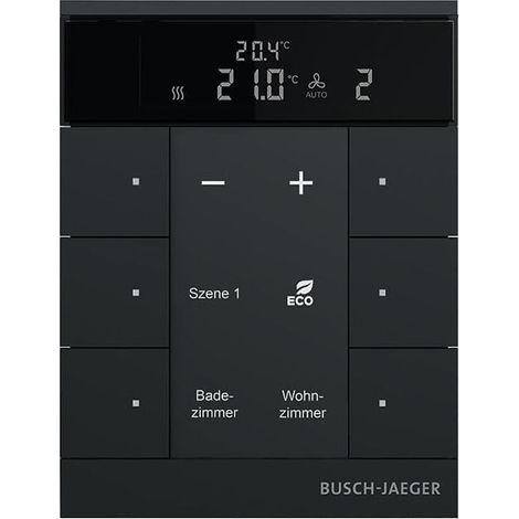 Busch Jaeger SBS/U6.0.11-885 HVAC-Slave-Gerät 6fach BE schwarz matt Raumtemperaturregler Nebenstelle