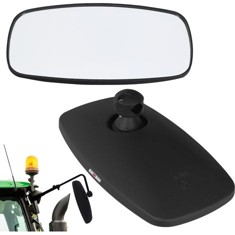 KOTARBAU® Kotarbau® Miroir Retroviseur Exterieur - Retroviseur Tracteur 32x17 cm Retroviseur Tracteur Agricole - Rétroviseur Convexe de Tracteur avec Support Pour Bras Ø 15-24 mm - Pvc - Noir