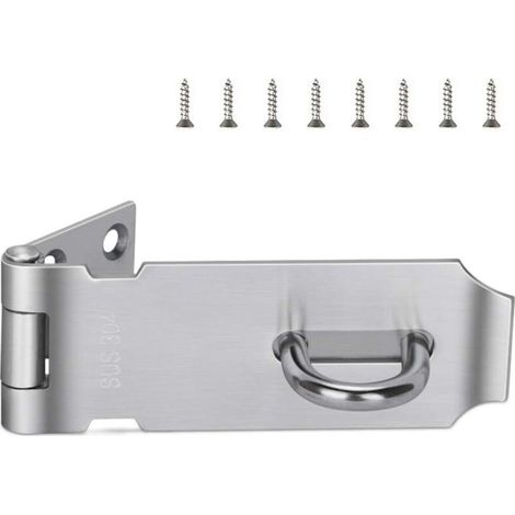 4 Pouces Cadenas Fermoir Porte De Porte, Acier Inoxydable Fini Avec 8 Pièces Montage Des Vis, Pour Portes, fenêtres, entrepôts, etc. (1/5)