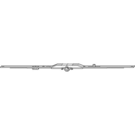 Roto NT/NX DK-Getriebe mittig/variabel - Fenstergetriebe - Drehkippbeschlag DM 8 mm L 980 mm 1V Zapfen silber
