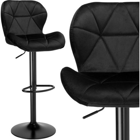 Gordon Black Barhocker, schwarzer Samt