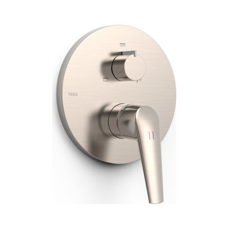 Mitigeur douche pour boîtier encastré Rapid‑box 3 voies Acier - TRES 28127310AC