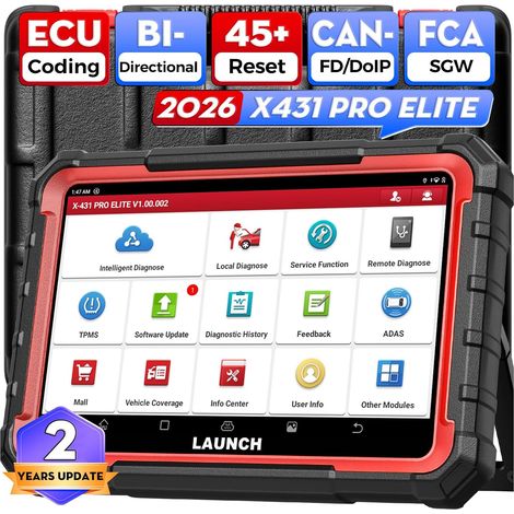 Valise de diagnostic auto multimarque LAUNCH X431 Pro Elite codage ECU bidirectionnel (1/5)