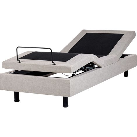 Adjustable Bed without Headboard Fabric DUKE 90 x 200 cm (EU Single) Beige (1/5)