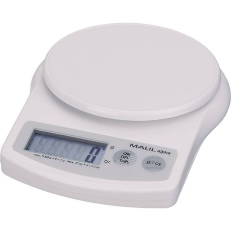 Maul MAULalpha Bilancia per lettere Portata max. 5 kg Risoluzione 1 g a batteria Bianco (1/2)