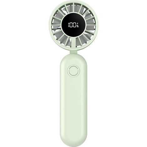 Mini ventilateur portable avec écran LCD - batterie 1 200 mAh - 5 vitesses de ventilation - turbine sans pales - 10 398 tr/min - pliable (1/5)