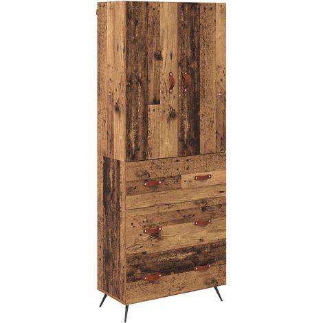 Buffet Haut Armoire Bois Ancien 69,5 x 34 x 180 cm Bois d'ingénierie (1/5)
