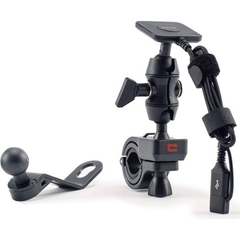 Crosscall – Support chargeur pour vélo X-LINK X-RIDE – Charge rapide pour smartphones – Technologie X-BLOCKER pour sécurité – Montage guidon ou rétroviseur