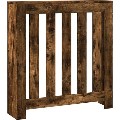 Cache-radiateur moderne avec étagère décorative 78 x 20 x 82 cm en bois d'ingénierie chêne fumé (1/5)