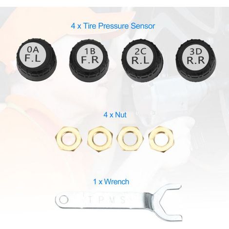 Capteur de pression des pneus Kit Capteur TPMS Pour Android/IOS Navigation 433Mhz Avec 5 Modes D'Alarme (1/5)