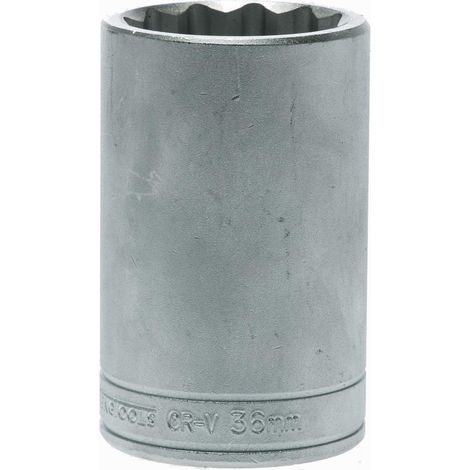 Vaso largo de 12 caras con mango de 1/2", 36 mm (1/2)