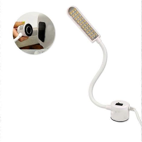 Lampe à lumière froide 30 LED 6500K 3W avec base magnétique et plaques métalliques adhésives pour machine à coudre et autres surfaces - Petite lampe de bureau et d'établi LED (1/5)