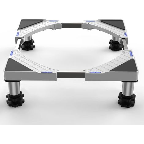 Support de Machine à Laver Base Socle pour Frigo Lave-linge Sèche-linge 45-65 cm Hauteur Réglable 18-22 cm Charge 300 kg Avec quatre pieds en acier inoxydable, anti-vibration, largeur réglable 45-65 (1/5)