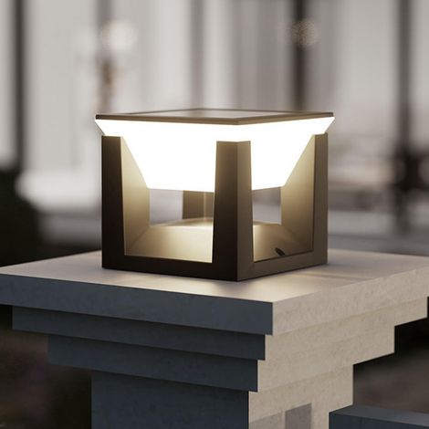 Lampes solaires d'extérieur à DEL chaudes à intensité variable, étanches, éclairage extérieur pour cour, patio, clôture, porche, 14,5 x 15 cm, blanc [Classe énergétique A] (1/5)