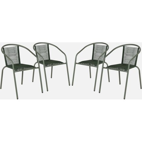 Set 4 poltrone da giardino in resina naturale