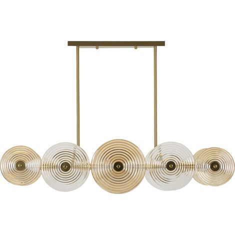Lampadario Venice in vetro e ferro dorato 116x27x79 cm (1/5)