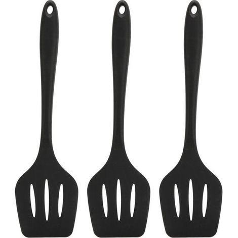 Ensemble de 3 spatules, silicone alimentaire, bords flexibles, ustensile cuisine, cuisson poisson oeufs (1/5)