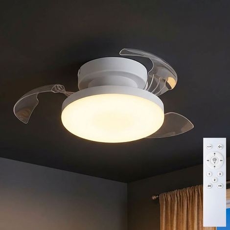 Ventilatore da soffitto a LED per soggiorno con telecomando, CCT, bianco, dimmer, D 41 cm (1/5)