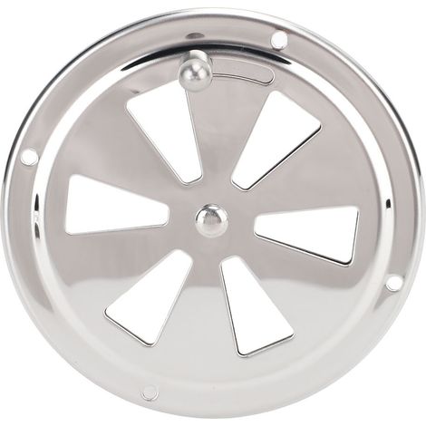 GARRYFIZH Plaque de Ventilation de cabine, couvercle de Ventilation rond en acier inoxydable de qualité Marine avec bouton latéral pour bateau Yacht RV 4 pouces (1/5)