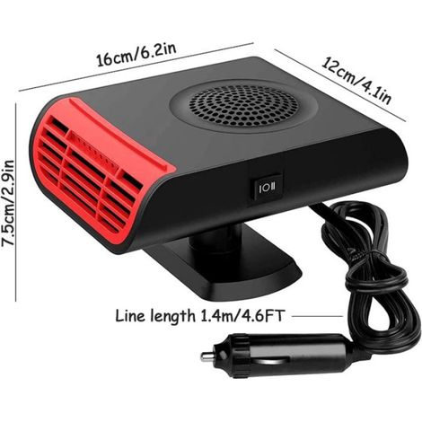 Chauffage Voiture, 12V Degivreur Pare Brise 2 en 1 Refroidissement Rapide/Chauffage Allume - Chauffage Voiture Allume Cigare (1/5)