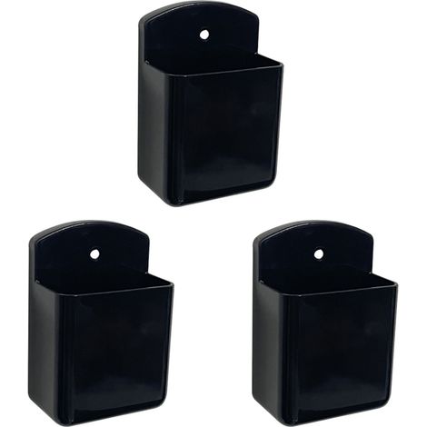 Ensemble de trois pièces pour support de rangement avec télécommande–Support mural auto-adhésif–Convient pour la maison–noir (1/5)