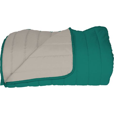 Trapuntino estivo bicolore made in Italy 3 misure 25 colori trapunta leggera Grigio chiaro/Verde acqua - 1 Piazza