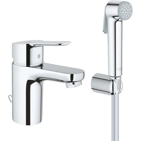 Mitigeur de lavabo avec douchette de bidet – Finition chrome – Limiteur de débit ajustable – GROHE Longlife 35 mm – 23757000 (1/5)