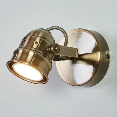[GEBRAUCHT] B-Ware Lindby Wandstrahler Spot Lampe Metall Altmessing Leonor 1 Flammig 9 Cm Gu10