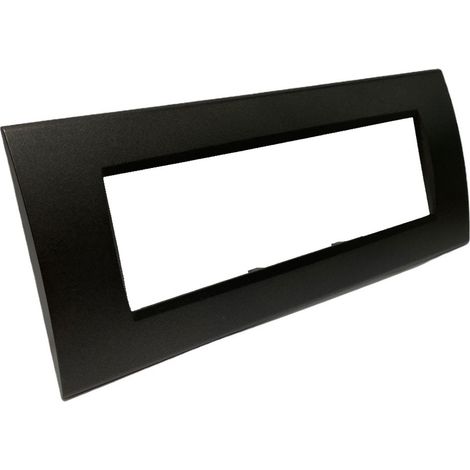 Placchetta per interruttore a 7 posti nera cassetta 503 compatibile con bticino living light supporto cover (1/2)