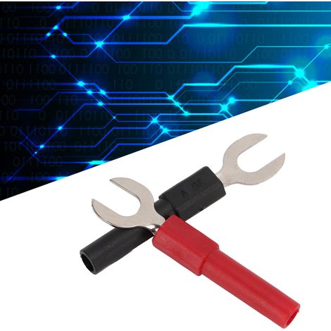 Mit U-förmigem Stecker mit 4 mm Sicherheitsbananenstecker am Ende, rot und schwarz, 5 Stück pro Set, J.20016. 6 mm U-förmiger Stecker, 6 mm Y-förmiger Stecker. (1/5)
